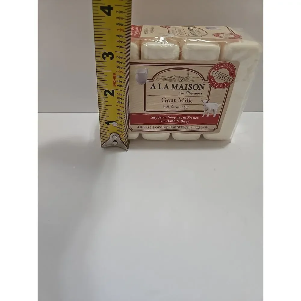 A La Maison Goat Milk Bar Soap 3.5 oz. | 4 Bars Triple French Milled All Natu...
